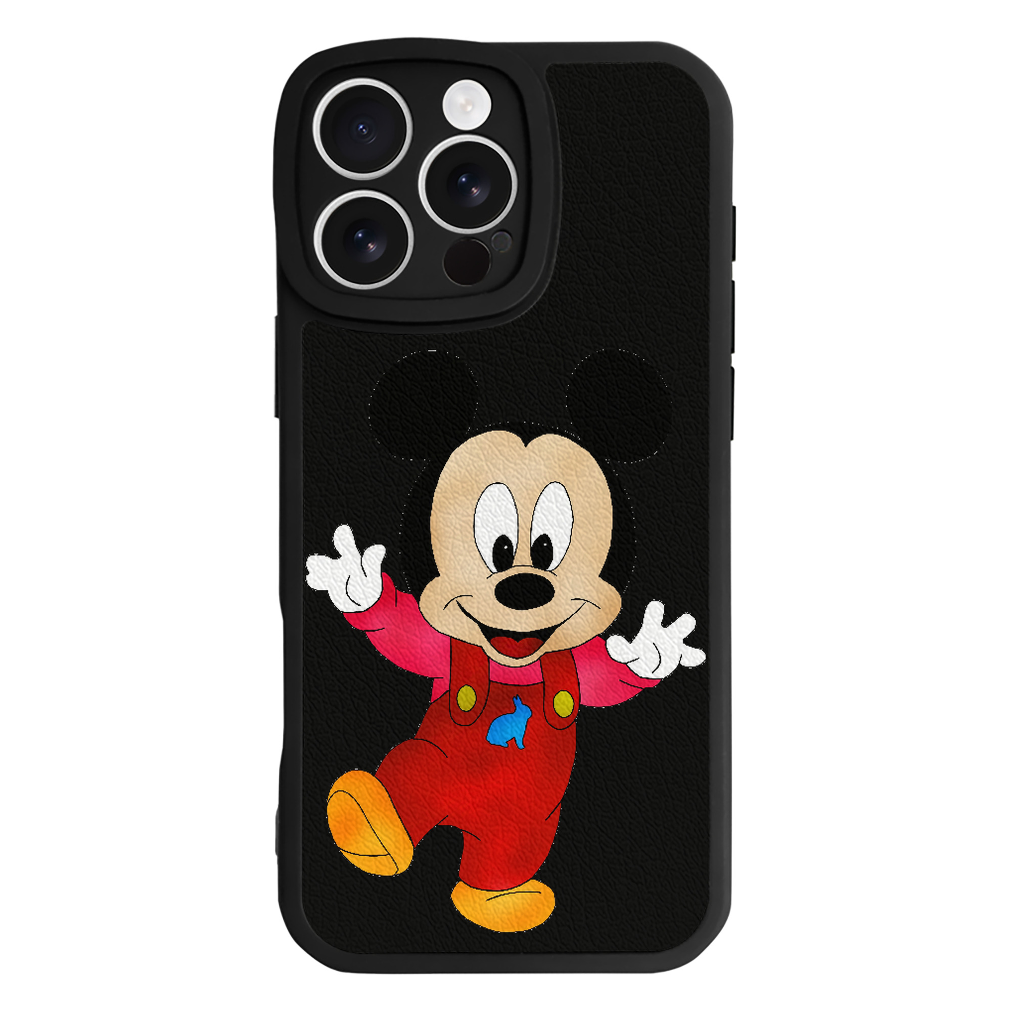 （画像用） ミッキーマウス Mickey Mouse 【iPhone 16シリーズ対応】シリコンスマホケース（レザー調） 材質：シリコン